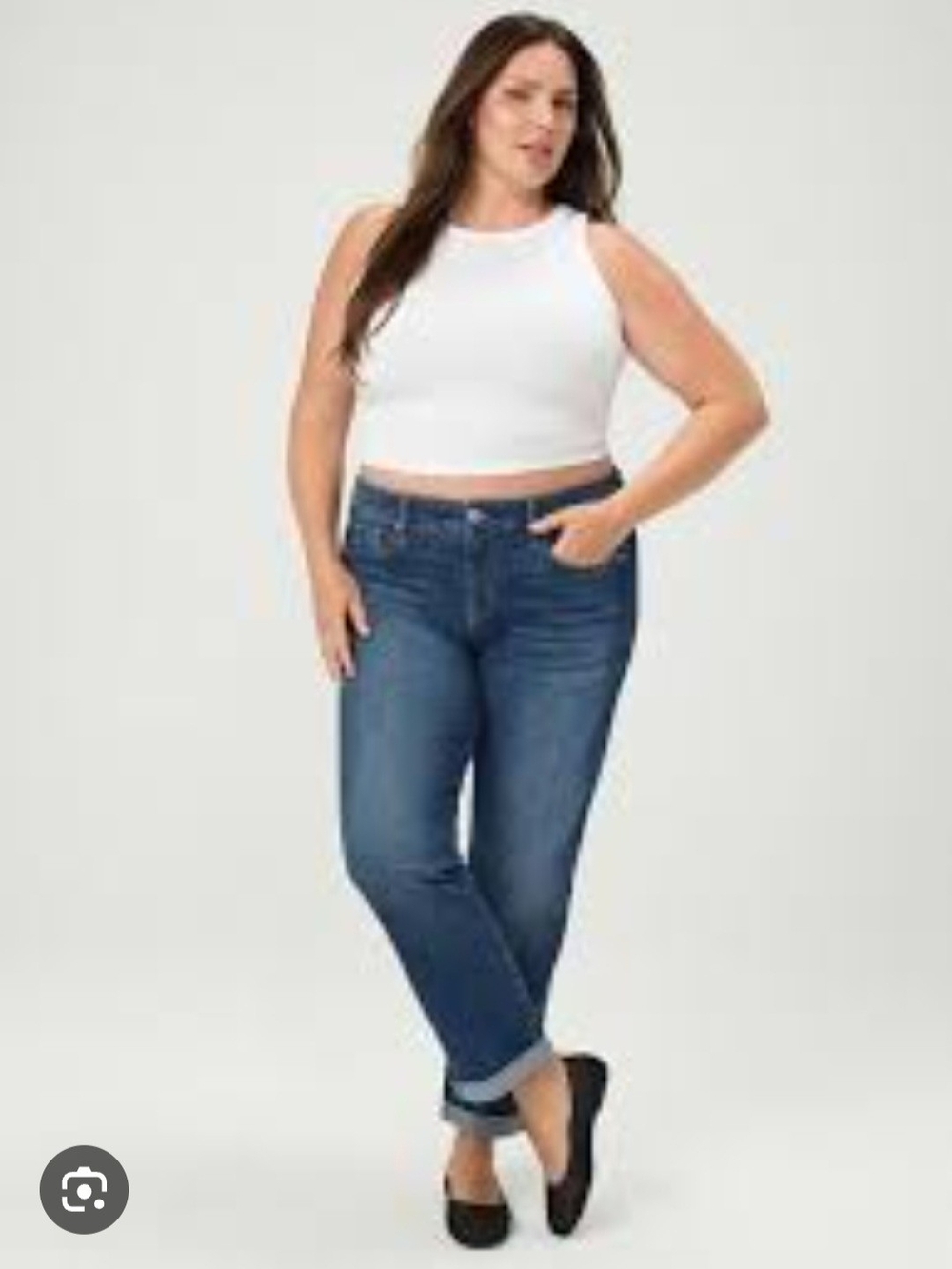 😍torrid Women Dark Blue Boyfriend Jeans Size 12